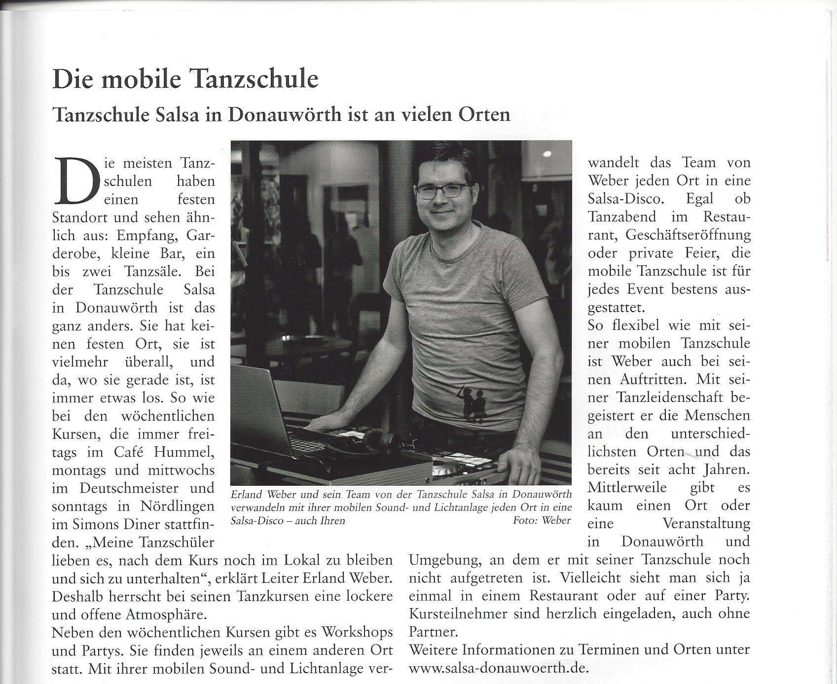 Die mobile Tanzschule, Donauwörther Stadtgespräch, Ausgabe 3/2016