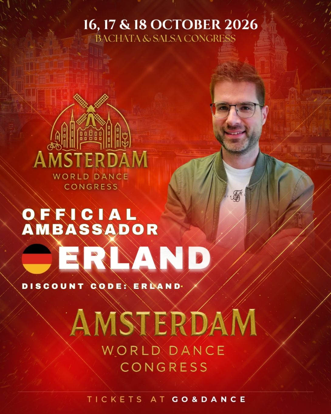 AMSTERDAM WORLD DANCE CONGRESS Promo Code: ERLAND